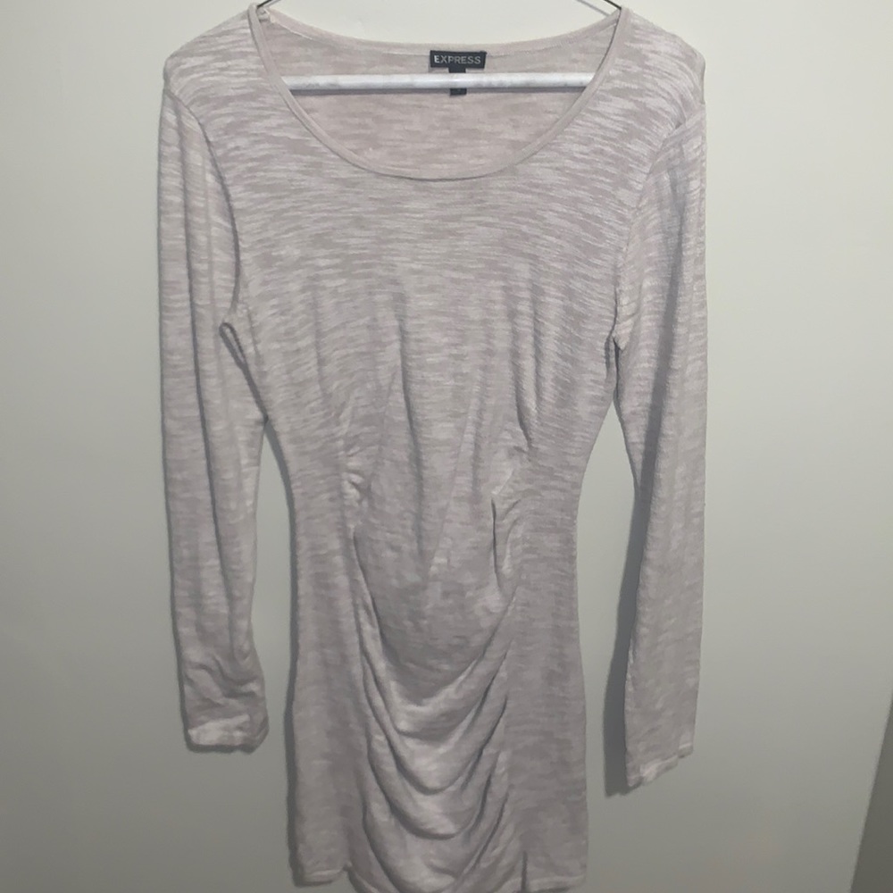 Express Long Sleeved Sweater Dress Tan/Grey M
